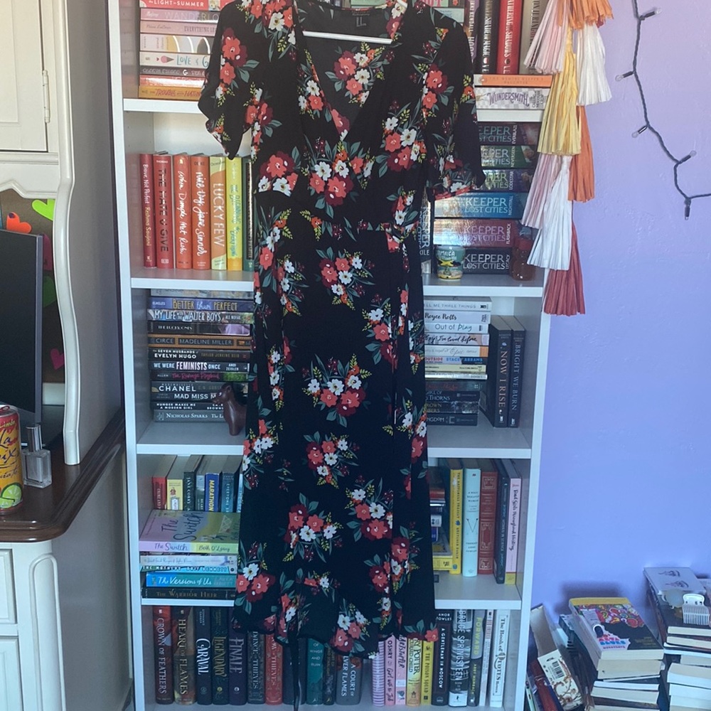floral wrap dress